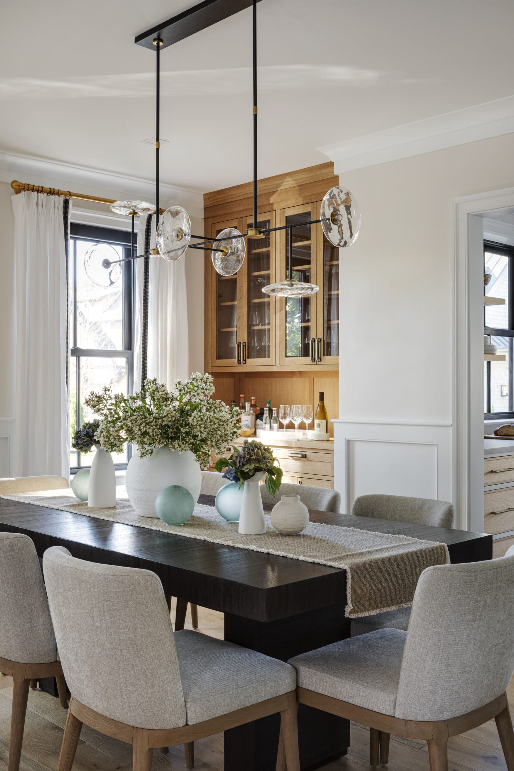 Neutral dining room interior design